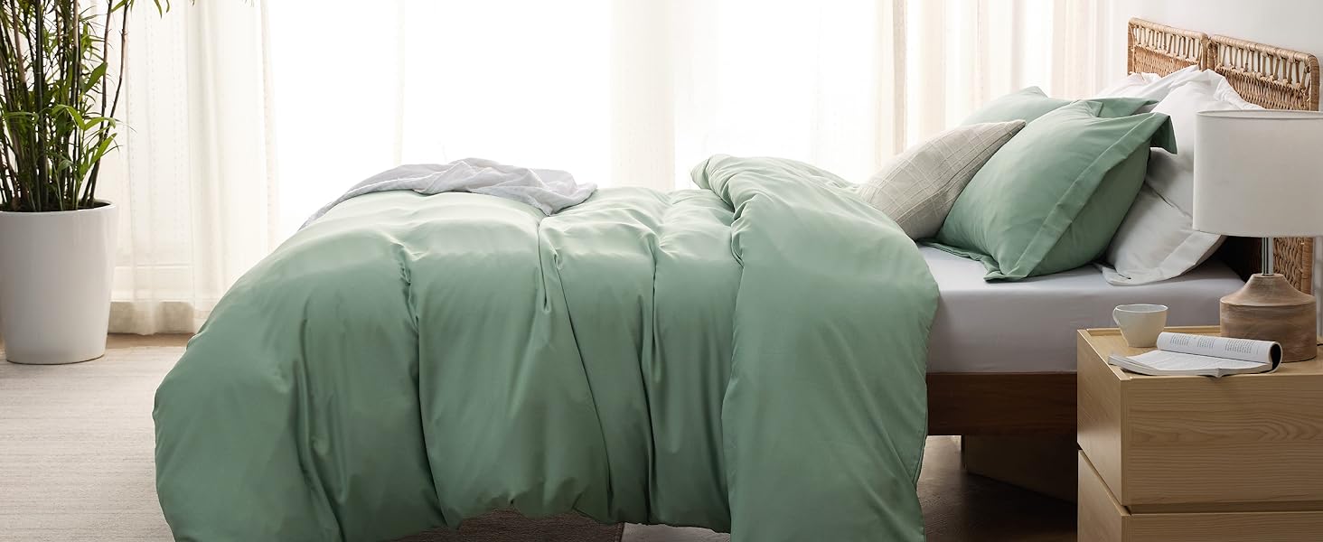 green duvet cover