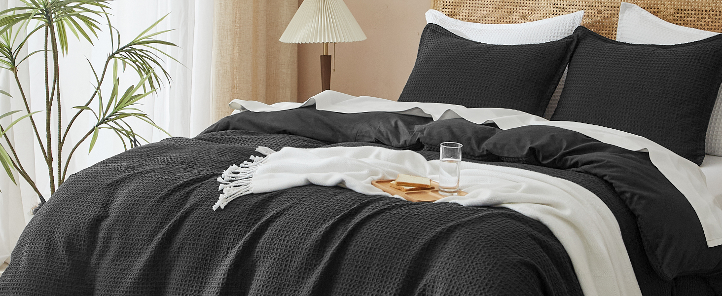 waffle weave duvet cover set