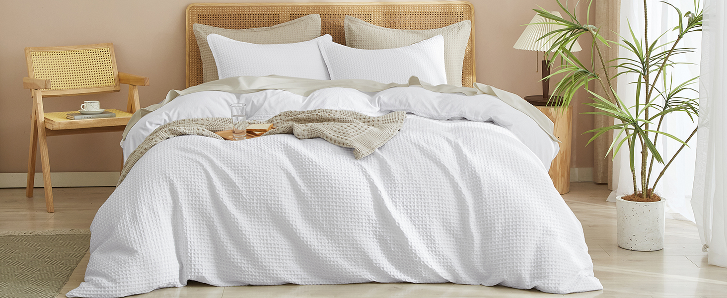 waffle weave duvet cover set