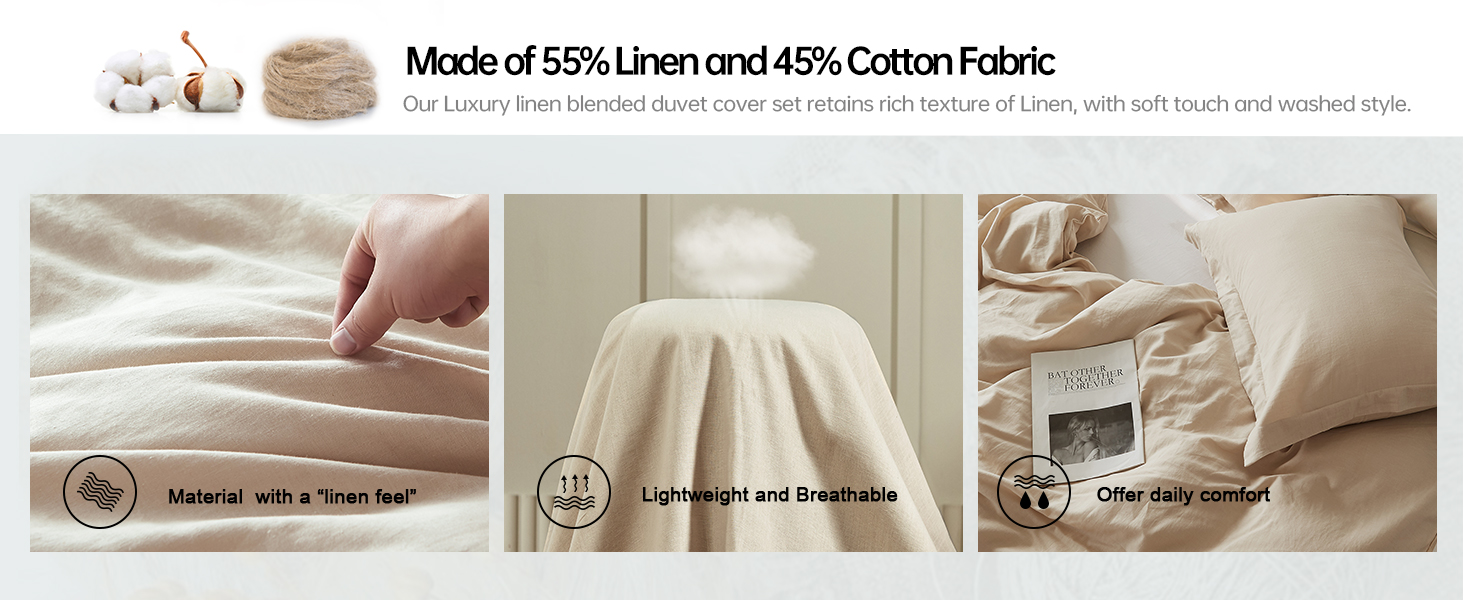 linen cotton duvet cover set