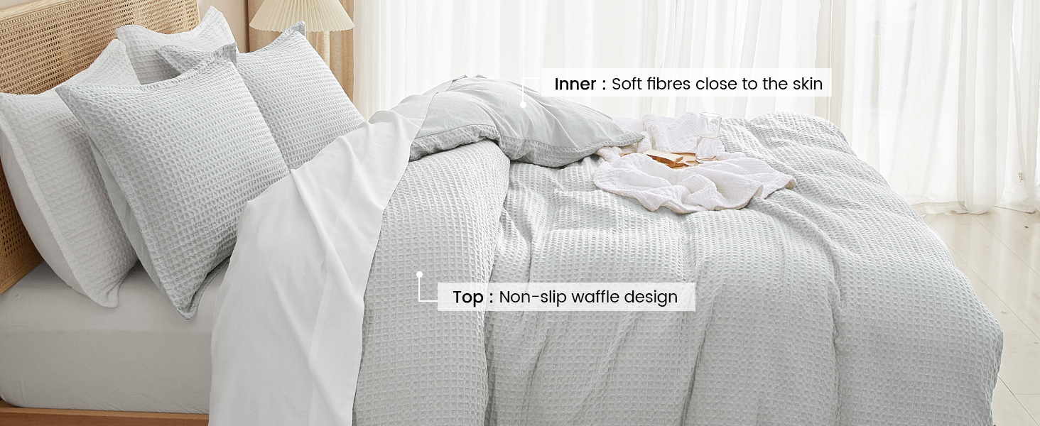 waffle weave duvet cover set