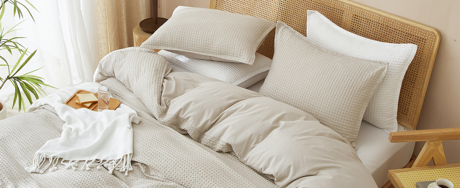 waffle weave duvet cover set